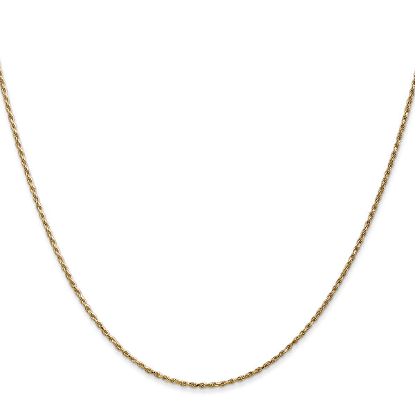 Carat in Karats 14K Yellow Gold 1.15mm Diamond-Cut Machine-Made Rope Chain Necklace 16 to 24'' Length