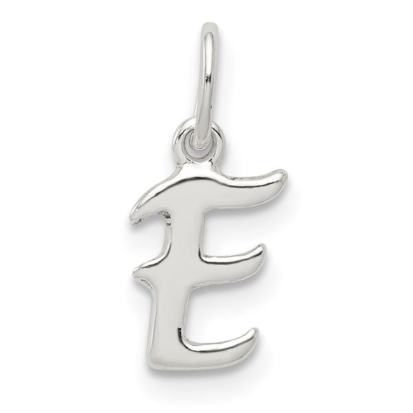 Carat in Karats Sterling Silver Letter E Initial Charm Pendant (13mm x 7-8mm)