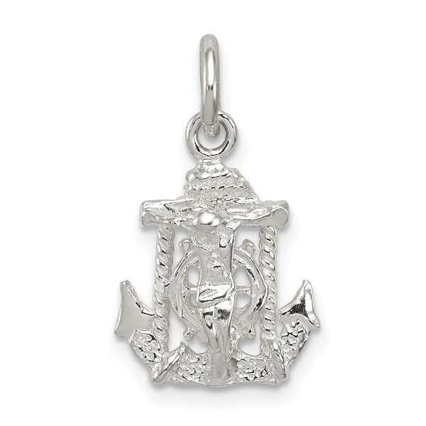 Carat in Karats Sterling Silver Polished Finish Mariners Cross Charm Pendant (20mm x 11mm)