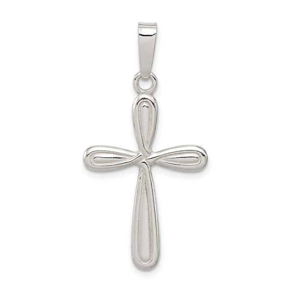 Carat in Karats Sterling Silver Polished Latin Cross Charm Pendant (26.42 mm x 18.15 mm)