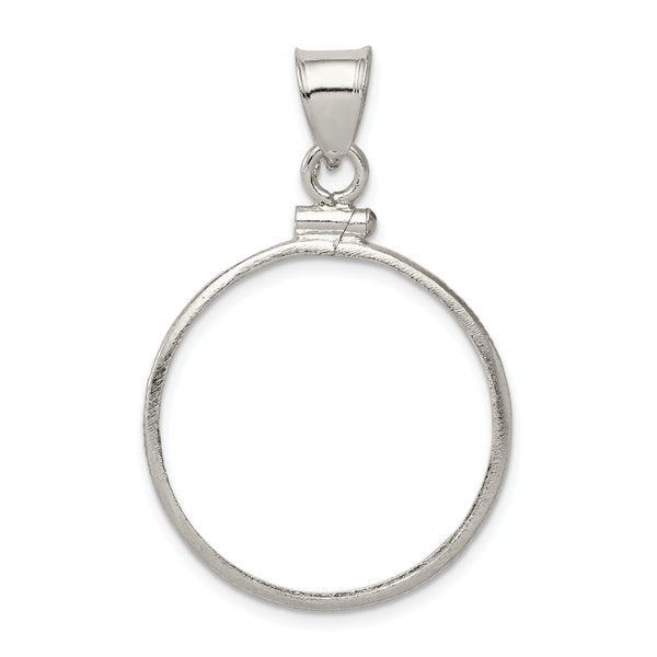 Carat in Karats Sterling Silver 24.1 X 1.7mm $0.25 Plain Coin Bezel Pendant (0.95 Inches x Inches 0.07)