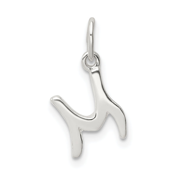 Quilates en quilates Plata de ley Letra M Inicial Charm Colgante (0.51 pulgadas x 0.27 pulgadas)