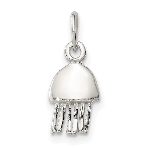 Carat in Karats Sterling Silver Polished Finish Jellyfish Charm Pendant (15mm x 6mm)