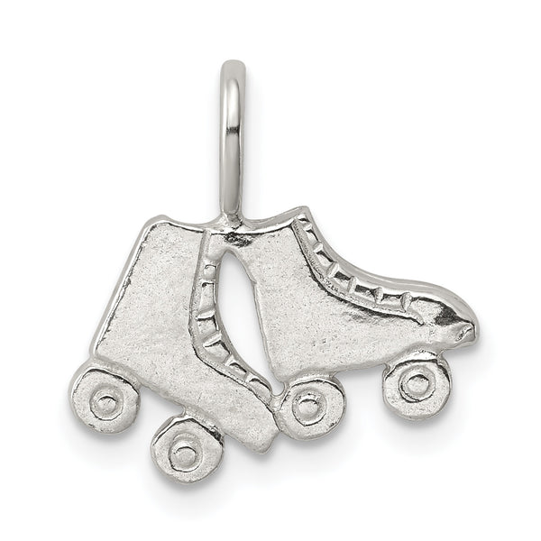 Carat in Karats Sterling Silver Polished Finish Roller Skates Charm Pendant (17mm x 15mm)