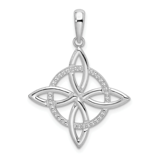 Carat in Karats Sterling Silver Polished Finish Celtic Eternity Knot Charm Pendant (25 mm x 25 mm)