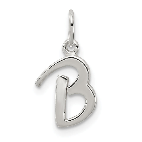 Quilate en quilates de plata esterlina Letra B Inicial Charm Colgante (13 mm x 7 mm)