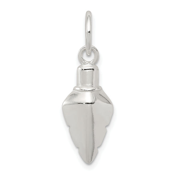 Quilate en quilates de plata de ley con acabado pulido Arrowhead Charm Pendant (22 mm x 11 mm)