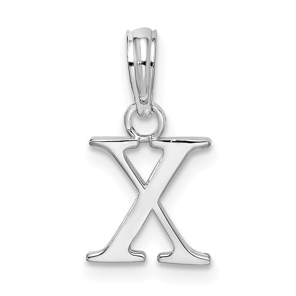 Carat in Karats Sterling Silver Polished Finish Block Initial Letter x Charm Pendant