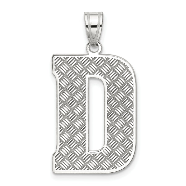 Quilate en quilates Plata esterlina Letra D Inicial Charm Colgante (35 mm x 16 mm)