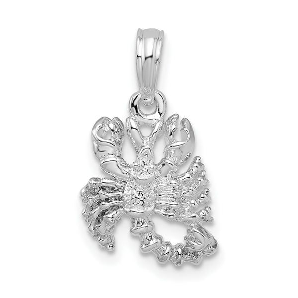 Carat in Karats Sterling Silver Polished Finish 3D Scorpio Zodiac Charm Pendant