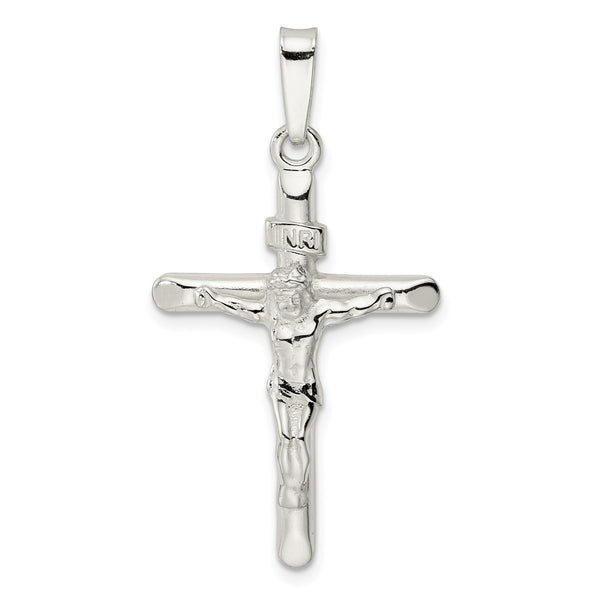 Carat in Karats Sterling Silver Polished Crucifix Charm Pendant (1.52 Inch x 0.84 Inch)