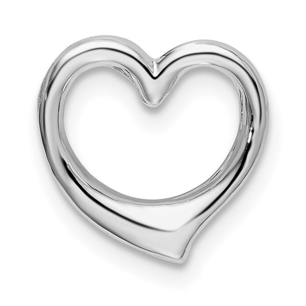 Carat in Karats Sterling Silver Polished Finish Heart Slide Pendant (11 mm)