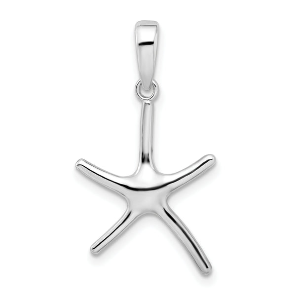 Carat in Karats Sterling Silver Polished Starfish Charm Pendant (1.06 Inch)