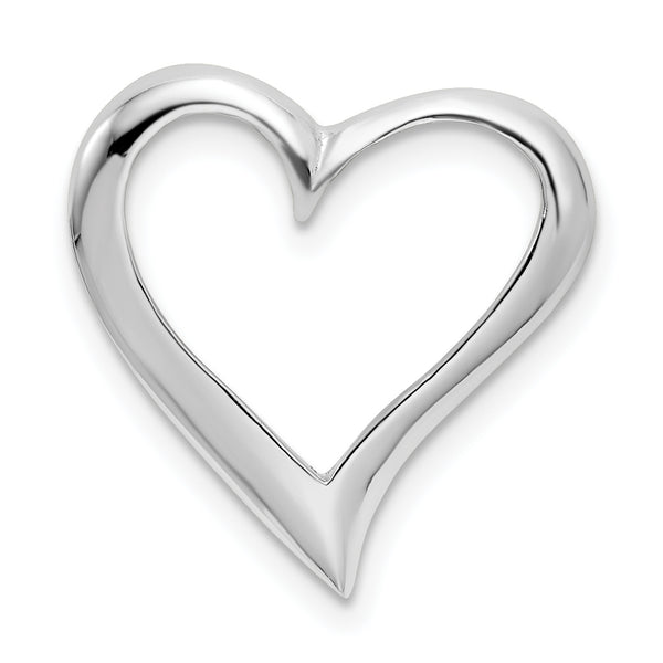 Carat in Karats Sterling Silver Polished Large Floating Heart Charm Pendant (18.6 mm)