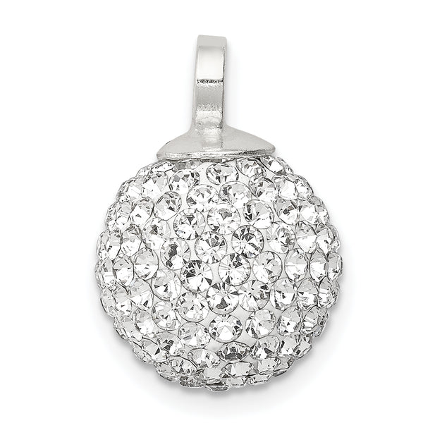 Carat in Karats Sterling Silver Crystal Ball Pendant (0.75 Inches x Inches 0.51)