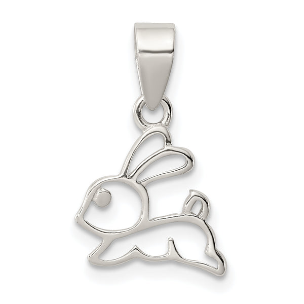 Carat in Karats Sterling Silver Polished Bunny Charm Pendant