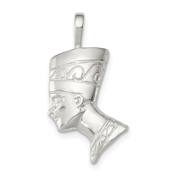 Quilate en quilates Plata esterlina Acabado pulido Nefertiti Charm Pendant (28mm x 14mm)