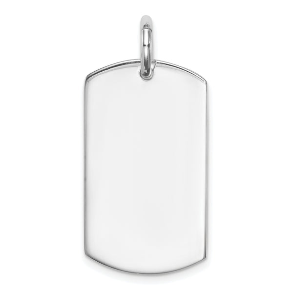 Carat in Karats Sterling Silver Polished Finish Dog Tag Charm Pendant (33mm x 16mm)