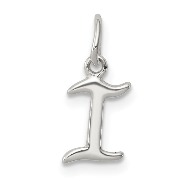 Quilates en quilates Plata de ley Letra I Inicial Charm Colgante (0.51 pulgadas x 0.27 pulgadas)