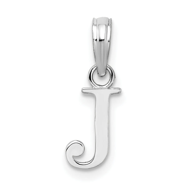 Carat in Karats Sterling Silver Polished Block Initial Letter J Charm Pendant