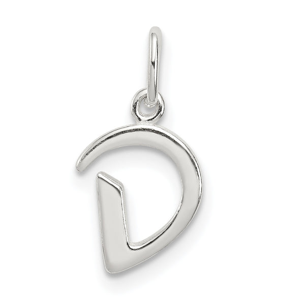 Quilate en quilates Plata esterlina Letra D Inicial Charm Colgante (13mm x 8mm)