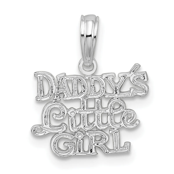 Carat in Karats Sterling Silver Polished Daddy's Little Girl Charm Pendant (10.7 mm)