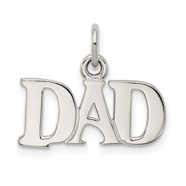 Carat in Karats Sterling Silver Polished Finish Dad Charm Pendant (16mm x 18mm)