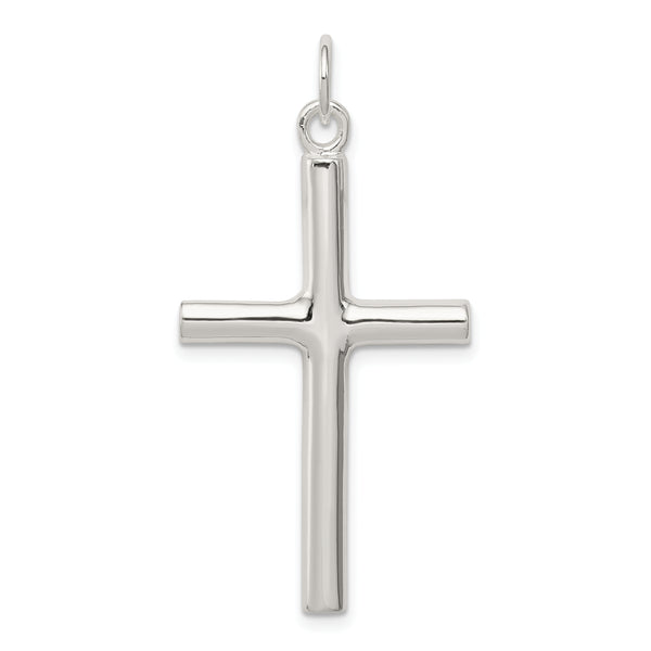 Carat in Karats Sterling Silver Polished Finish Latin Cross Charm Pendant (44mm x 21mm)