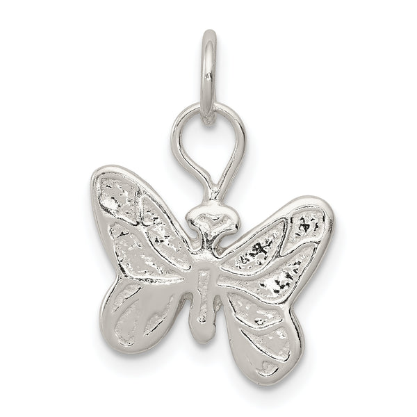 Carat in Karats Sterling Silver Butterfly Charm Pendant (0.78 Inch x 0.59 Inch)