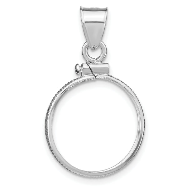 Carat in Karats Sterling Silver Polished 18 X 1.2mm $0.10 Plain Coin Bezel Charm Pendant (0.7 Inch x 0.04 Inch)