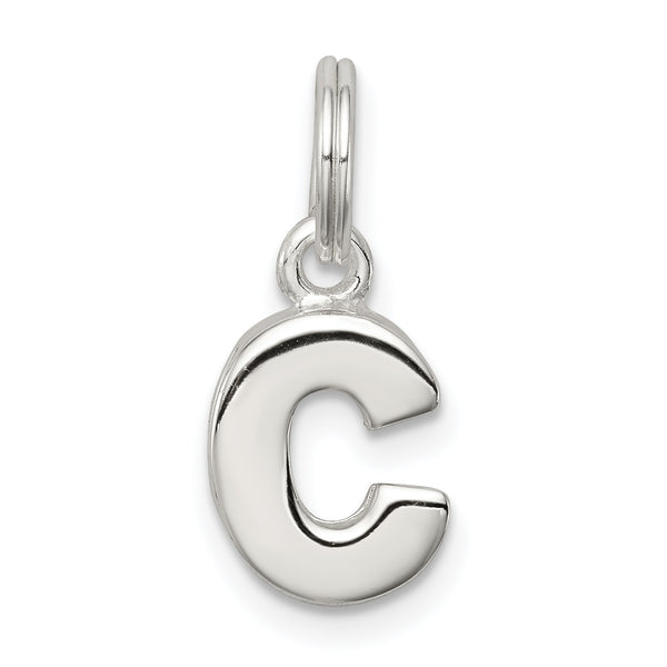 Carat in Karats Sterling Silver Letter C Initial Charm Pendant