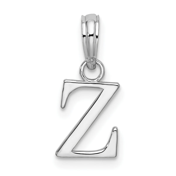 Carat in Karats Sterling Silver Polished Finish Block Initial Letter Z Charm Pendant