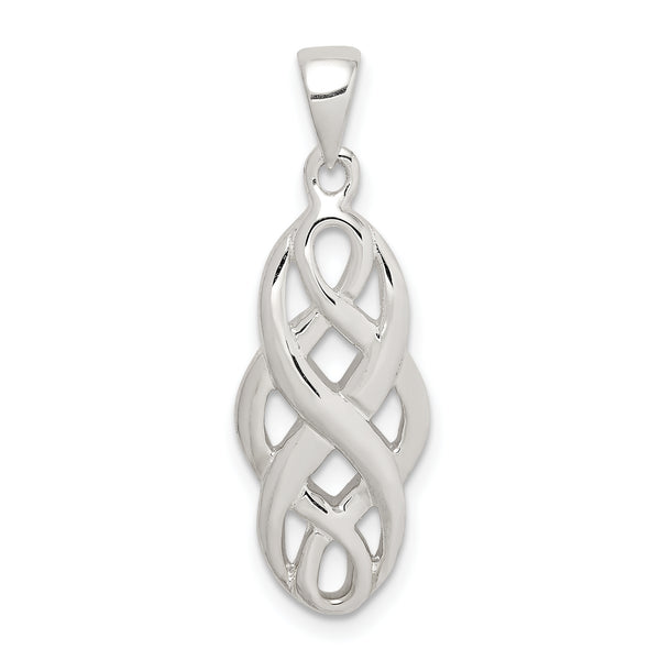 Carat in Karats Sterling Silver Polished Finish Celtic Charm Pendant (24.6 mm x 10.07 mm)