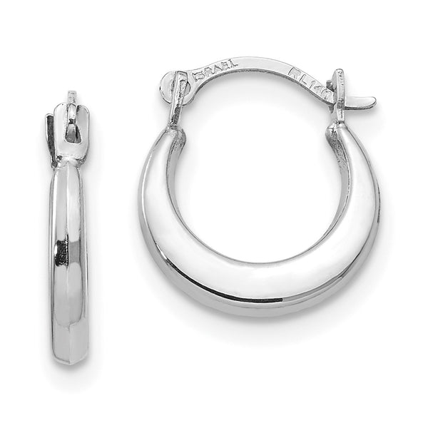 Carat in Karats 14K White Gold Madi Small Hoop Earrings (12mm x 10mm)