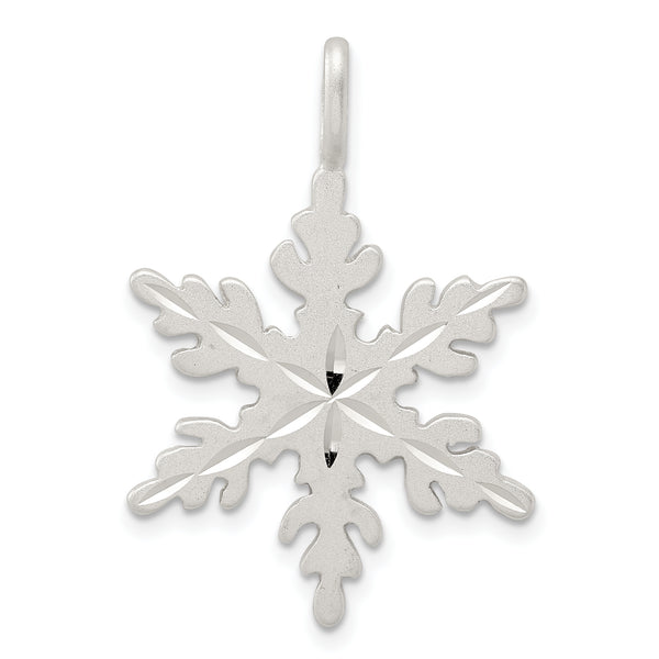 Colgante con dije de copo de nieve de plata de ley en quilates (34 mm x 23 mm)