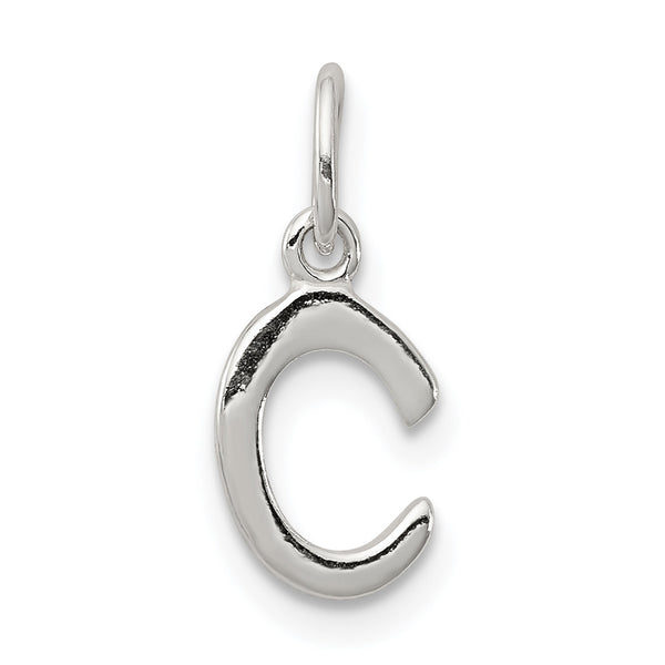 Carat in Karats Sterling Silver Letter C Initial Charm Pendant (0.51 Inch x 0.27 Inch)