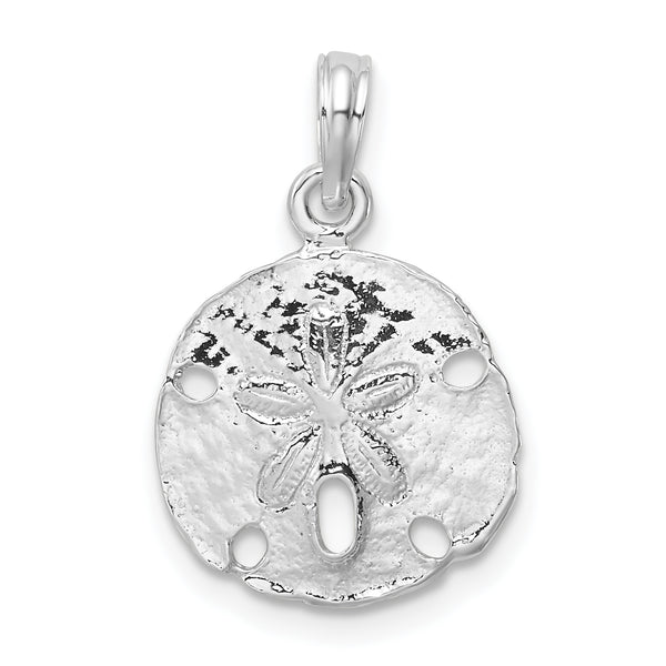 Carat in Karats Sterling Silver Polished Finish Sand Dollar Charm Pendant (20.37mm)