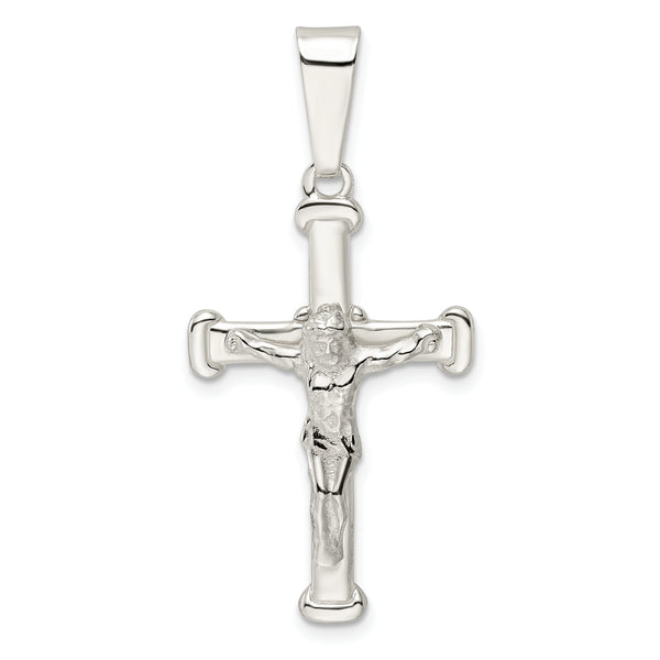 Carat in Karats Sterling Silver Polished Crucifix Charm Pendant (1.64 Inch x 0.78 Inch)