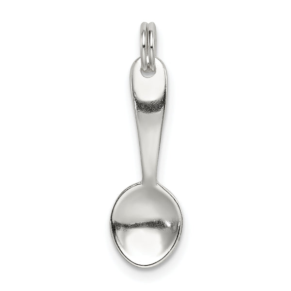 Carat in Karats Sterling Silver Polished Spoon Charm Pendant (0.98 Inch x 0.27 Inch)