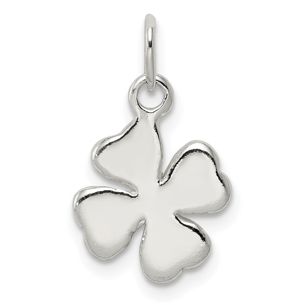 Carat in Karats Sterling Silver Polished 4 Leaf Clover Charm Pendant (0.66 Inch x 0.47 Inch)