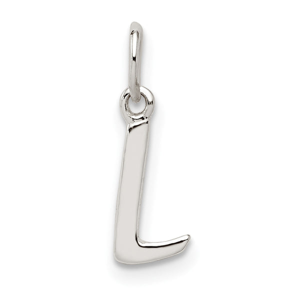 Carat in Karats Sterling Silver Letter L Initial Charm Pendant (0.51 Inch x 0.27 Inch)