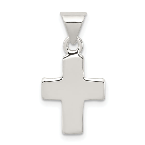 Carat in Karats Sterling Silver Polished Finish Cross Charm Pendant (23mm x 12mm)