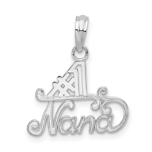 Carat in Karats Sterling Silver Polished Finish #1 Nana Charm Pendant (13.1 mm)