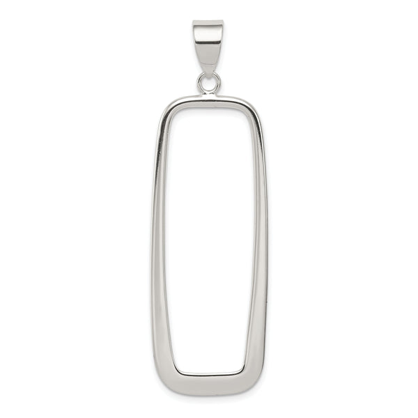 Sterling Silver Rectangle Pendant (2.4 Inches x Inches 0.67)