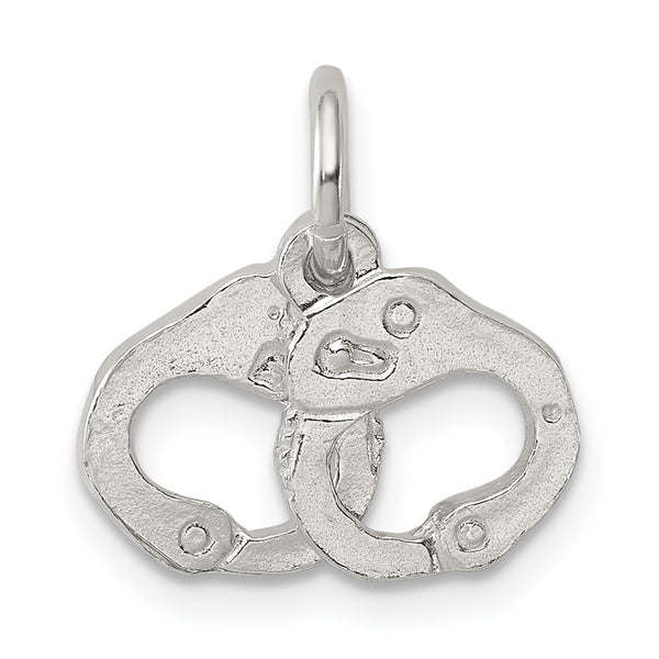 Carat in Karats Sterling Silver Polished Handcuffs Charm Pendant (0.43 Inch x 0.66 Inch)