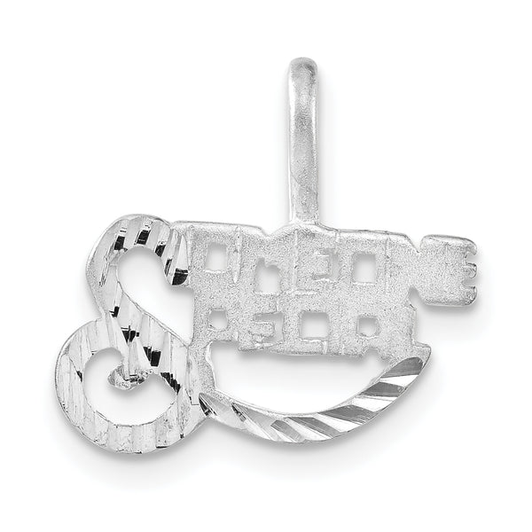 Quilate en quilates Plata esterlina Cepillado Corte de diamante Alguien colgante con amuleto especial (16,25 mm x 17,65 mm)