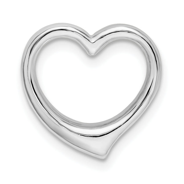 Carat in Karats Sterling Silver Polished Finish 3D Solid Floating Heart Charm Pendant (14.5 mm)