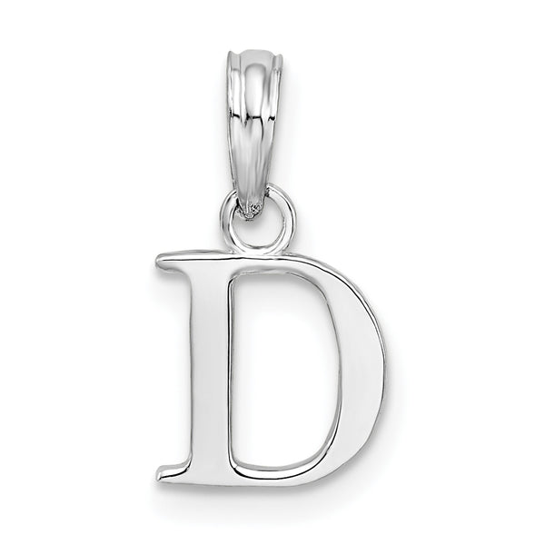 Carat in Karats Sterling Silver Polished Finish Block Initial Letter D Charm Pendant