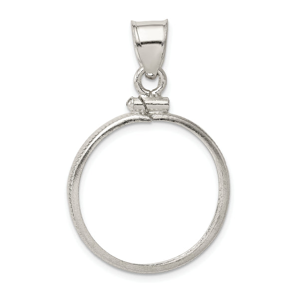 Carat in Karats Sterling Silver Polished 21.1 X 2mm $0.05 Plain Coin Bezel Charm Pendant (0.83 Inch x 0.07 Inch)