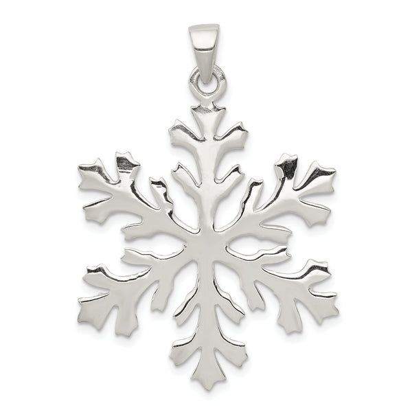 Carat in Karats Sterling Silver Snowflake Pendant (1.65 Inches x Inches 1.18)